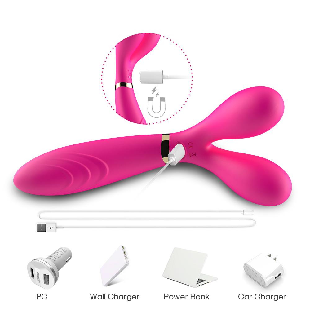 8-Podwójny wibrator masażer stymulator 9 trybów 19cm-8