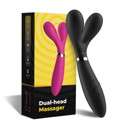 1-Podwójny wibrator masażer stymulator 9 trybów 19cm-1