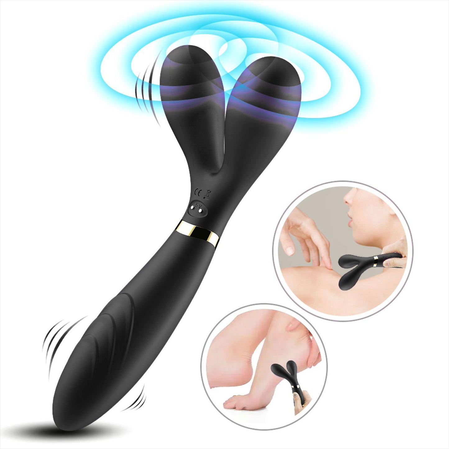 2-Podwójny wibrator masażer stymulator 9 trybów 19cm-2
