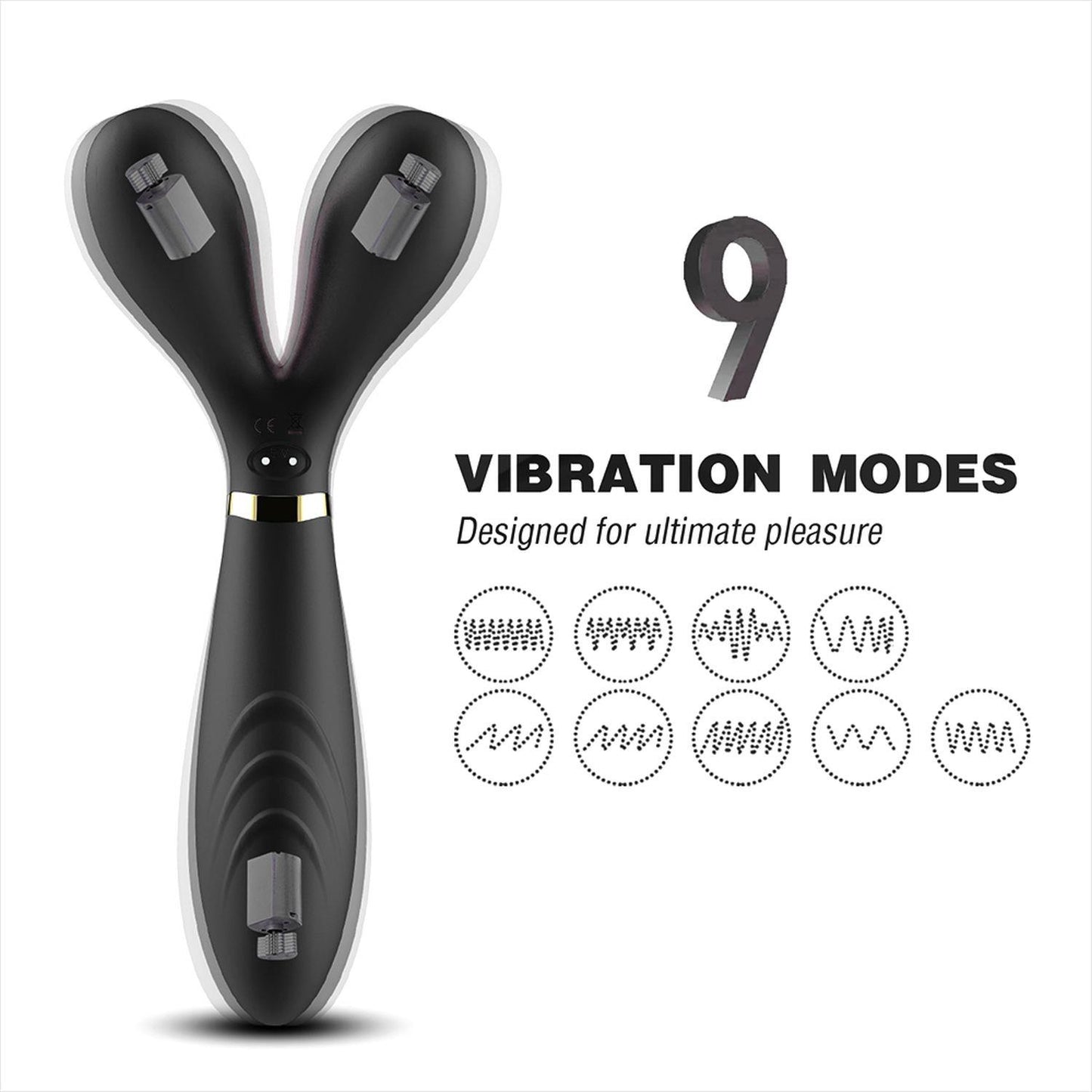 3-Podwójny wibrator masażer stymulator 9 trybów 19cm-3