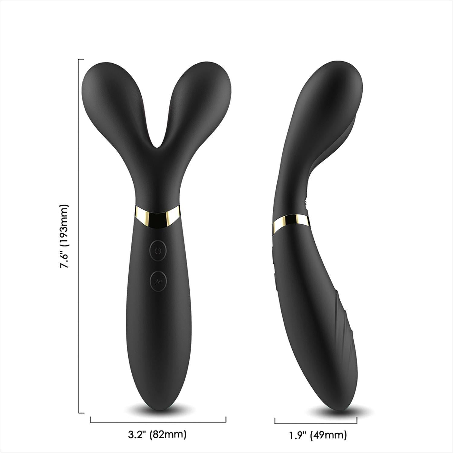 6-Podwójny wibrator masażer stymulator 9 trybów 19cm-6