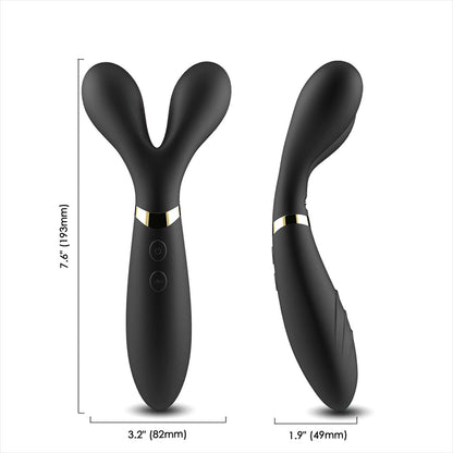 6-Podwójny wibrator masażer stymulator 9 trybów 19cm-6