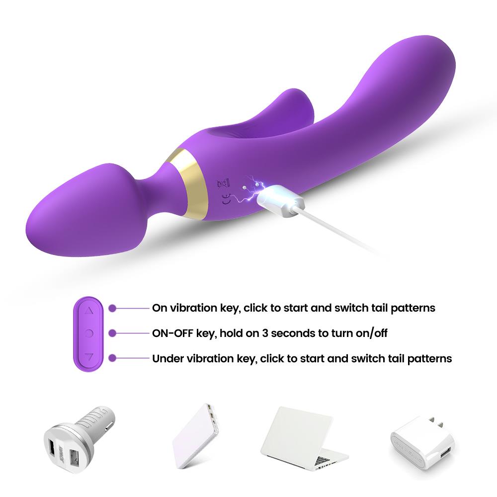 5-Masażer różdżka wibrator królik 9 trybów 23 cm sex-5
