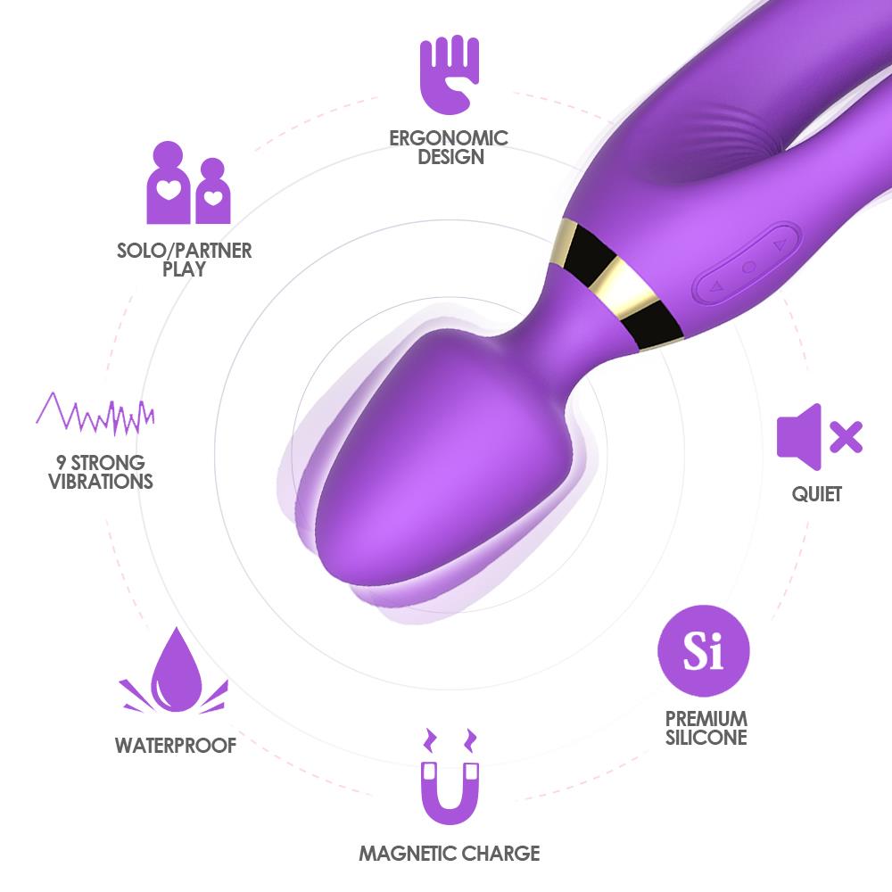 9-Masażer różdżka wibrator królik 9 trybów 23 cm sex-9
