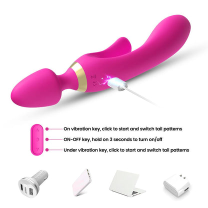 6-Masażer różdżka wibrator królik 9 trybów 23 cm sex-6