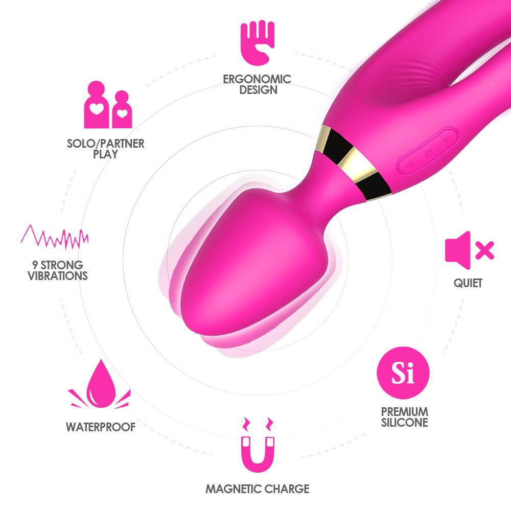 3-Masażer różdżka wibrator królik 9 trybów 23 cm sex-3