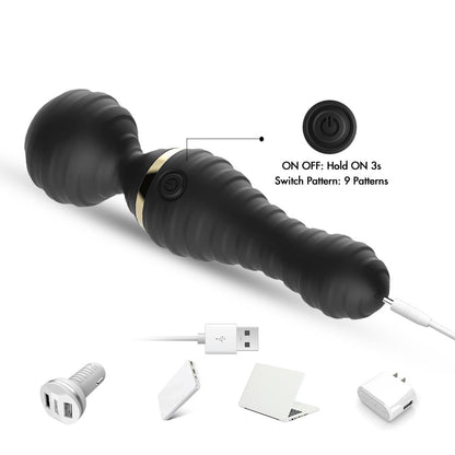 10-Masażer wibrator łechtaczkowy różdżka 9 tryb 19cm-10