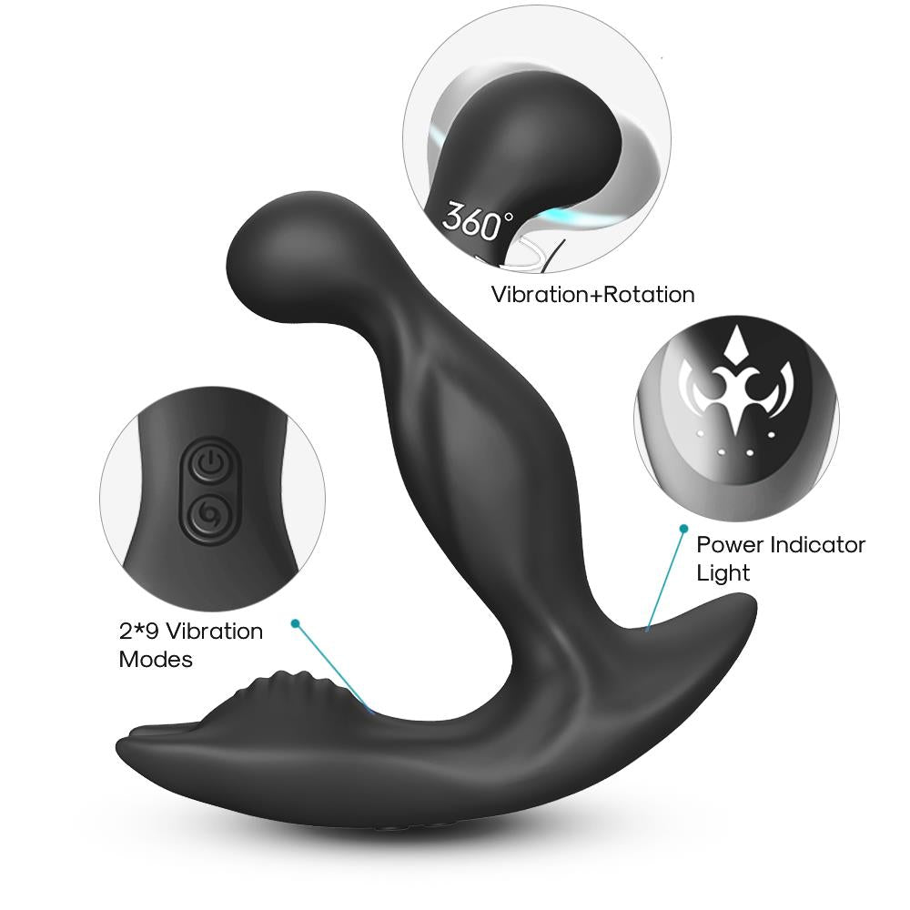 7-Masażer prostaty wibracje rotacja 9+5 trybów 13 cm-7