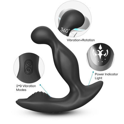 7-Masażer prostaty wibracje rotacja 9+5 trybów 13 cm-7