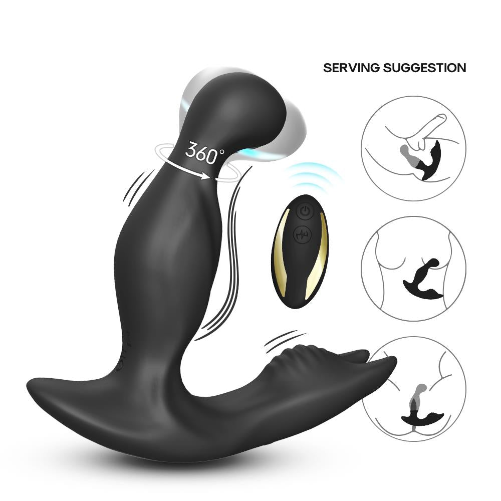 8-Masażer prostaty wibracje rotacja 9+5 trybów 13 cm-8