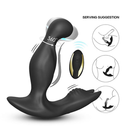 8-Masażer prostaty wibracje rotacja 9+5 trybów 13 cm-8