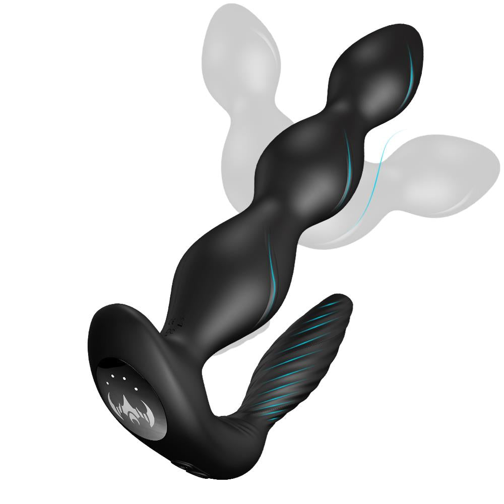 3-Korek analny z masażerem łechtaczki 9 trybów 17 cm-3