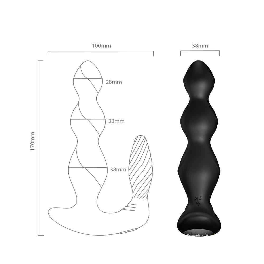 4-Korek analny z masażerem łechtaczki 9 trybów 17 cm-4
