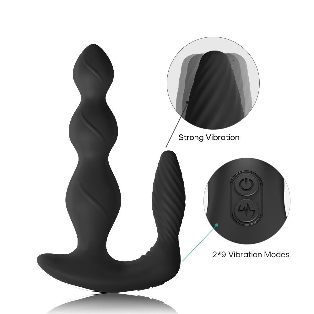 6-Korek analny z masażerem łechtaczki 9 trybów 17 cm-6