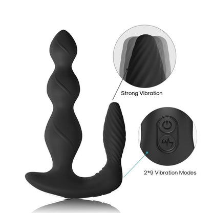 6-Korek analny z masażerem łechtaczki 9 trybów 17 cm-6