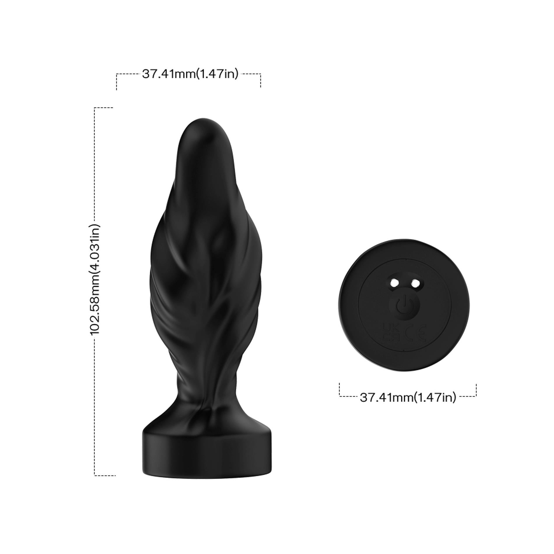 2-Korek analny z wibracją B-series Joy Limonster Black-2
