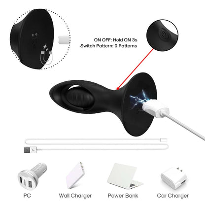 7-Plug korek analny na pilota wibrujący silikonowy wodoodporna zatyczka-7