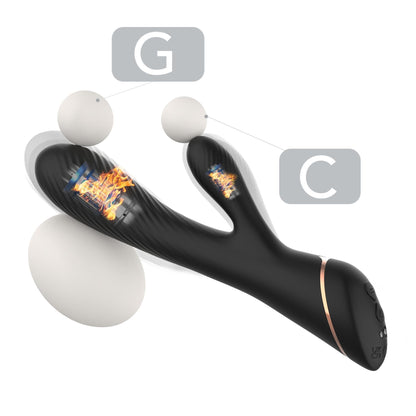 2-Wibrator ze stymulacją łechtaczki B - series Joy Hare Black-2