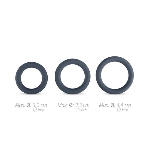 9-3-Piece Cock Ring Set - Grey-9