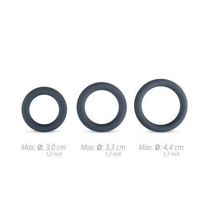9-3-Piece Cock Ring Set - Grey-9