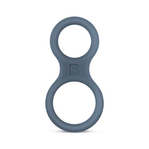 1-Boners Silicone Cock Ring And Ball Stretcher - Grey-1