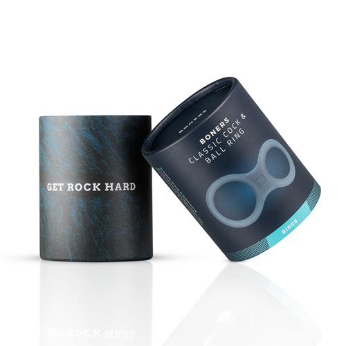 7-Boners Silicone Cock Ring And Ball Stretcher - Grey-7