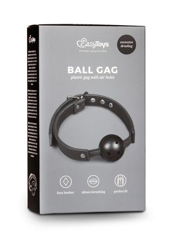 1-Knebel-Ball Gag With PVC Ball - Black-1