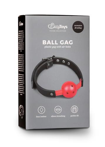 1-Knebel-Ball Gag With PVC Ball - Red-1