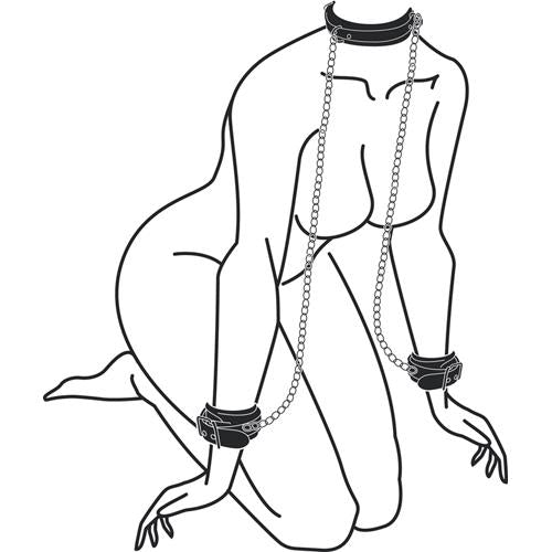 5-Kajdanki-Leather Collar With Handcuffs-5