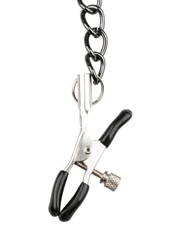 4-Wiązania-Leather Collar With Nipple Chains-4