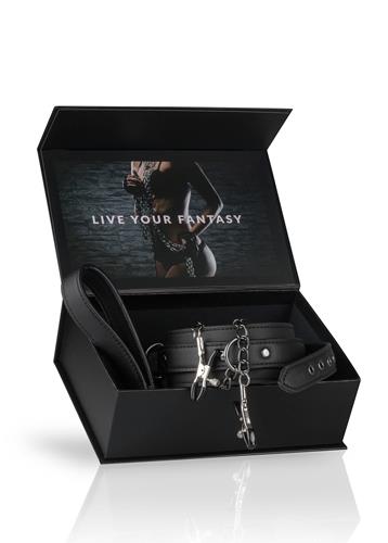 7-Wiązania-Leather Collar With Nipple Chains-7