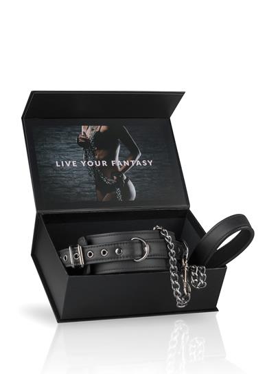 7-Zestaw bdsm bondage miękka obroża smycz łańcuszek-7