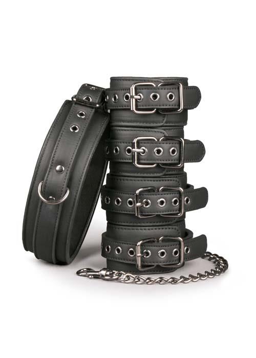 2-Kajdanki do rąk nóg łańcuchy obroża zestaw bdsm-2