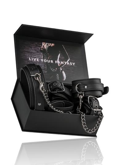 3-Kajdanki do rąk nóg łańcuchy obroża zestaw bdsm-3