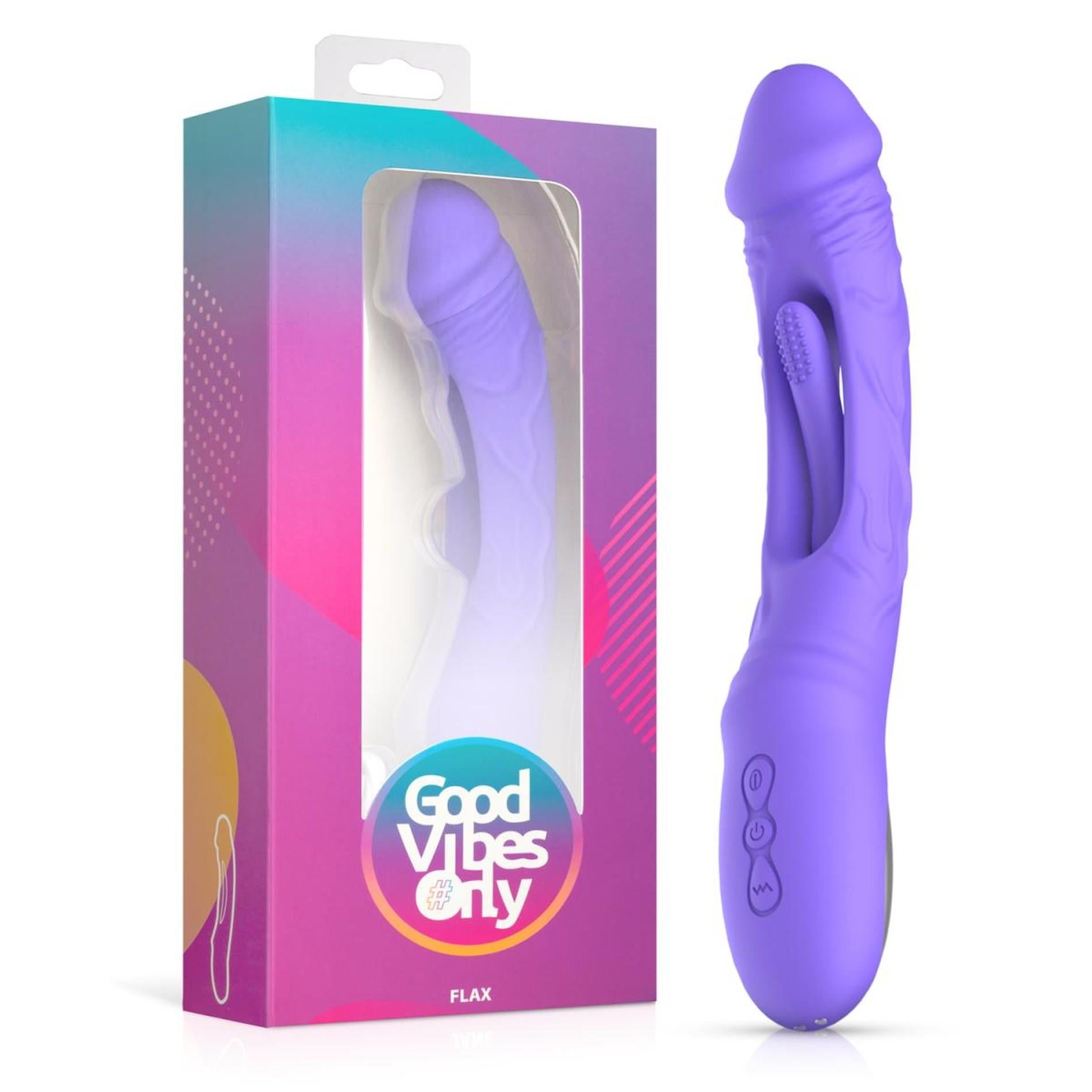 1-Good Vibes Only - Flax Vibrating Dildo with G-Spot Stimulator-1