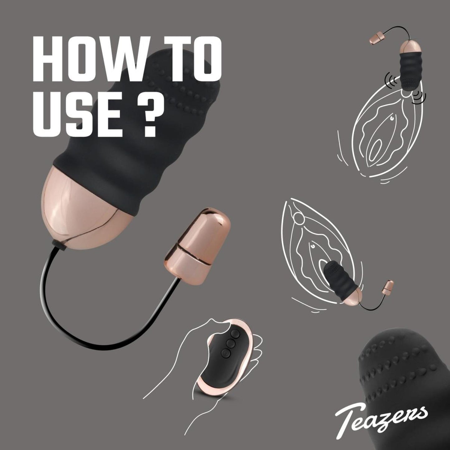 2-Teazers Ribbed Vibrating Egg With Remote Control-2