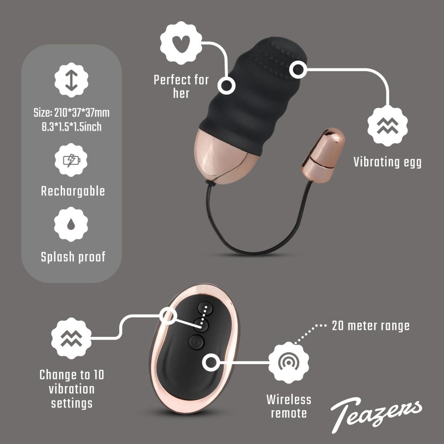 5-Teazers Ribbed Vibrating Egg With Remote Control-5