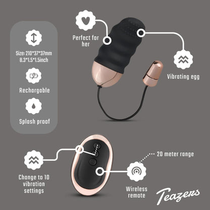 5-Teazers Ribbed Vibrating Egg With Remote Control-5