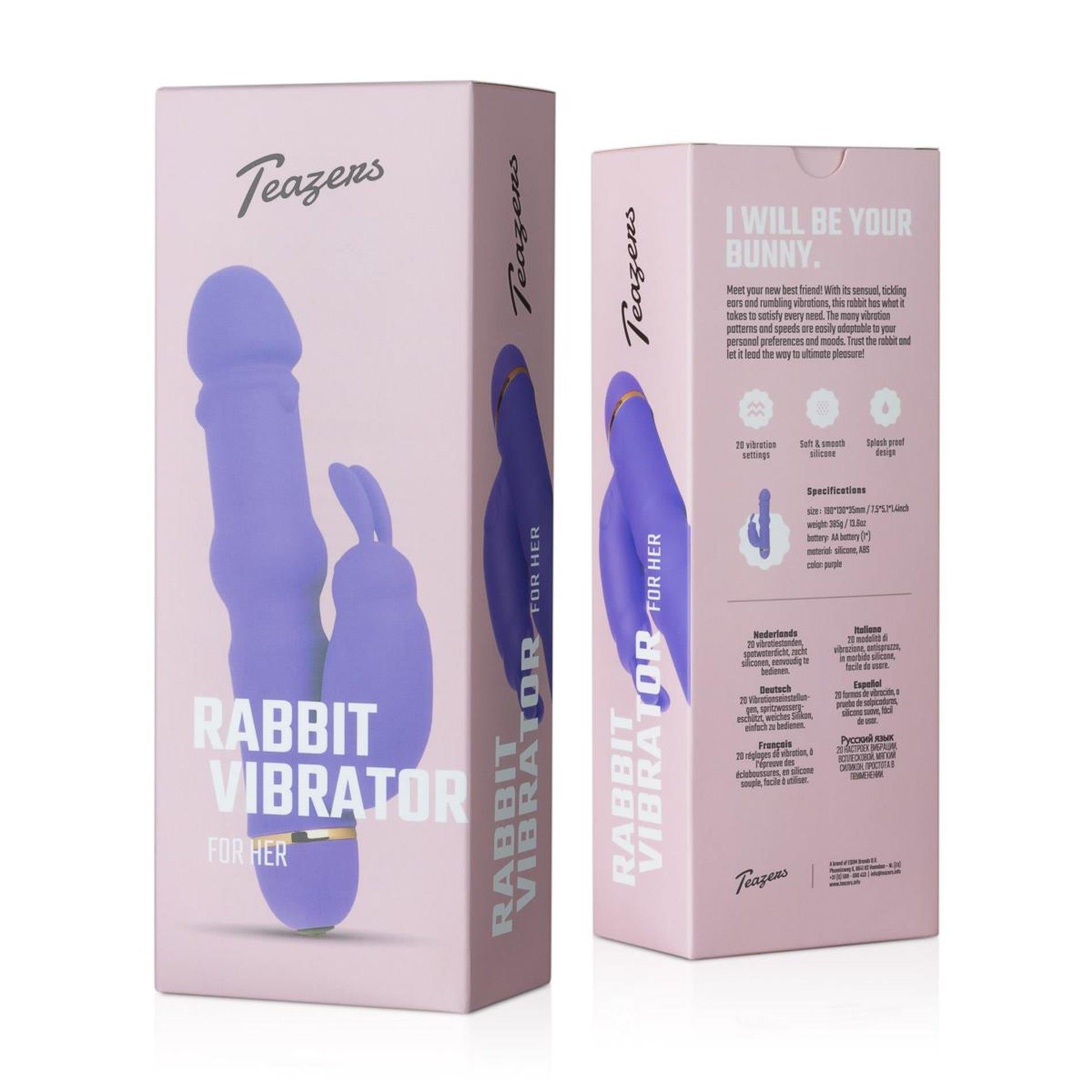 9-Teazers Silicone Rabbit Vibrator - Purple-9