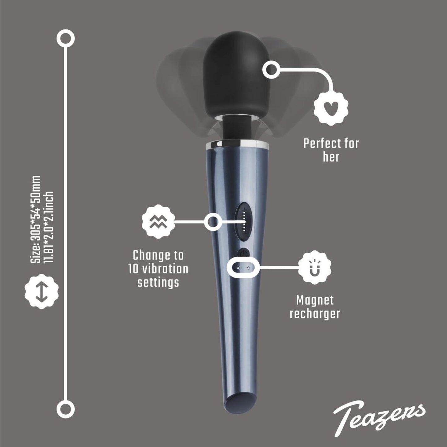 10-Black Lightning Wand Vibrator-10