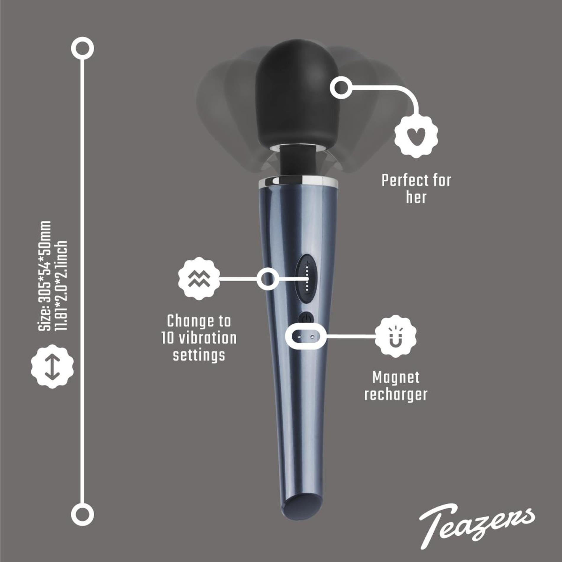 10-Black Lightning Wand Vibrator-10