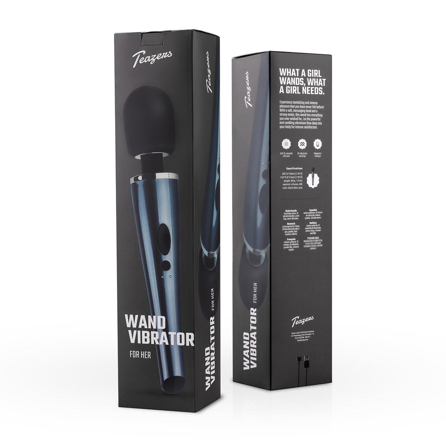 12-Black Lightning Wand Vibrator-12
