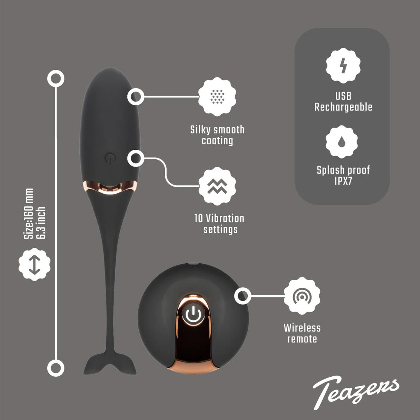 3-Luxurious Vibrating Egg w/ Remote Control - Black-3