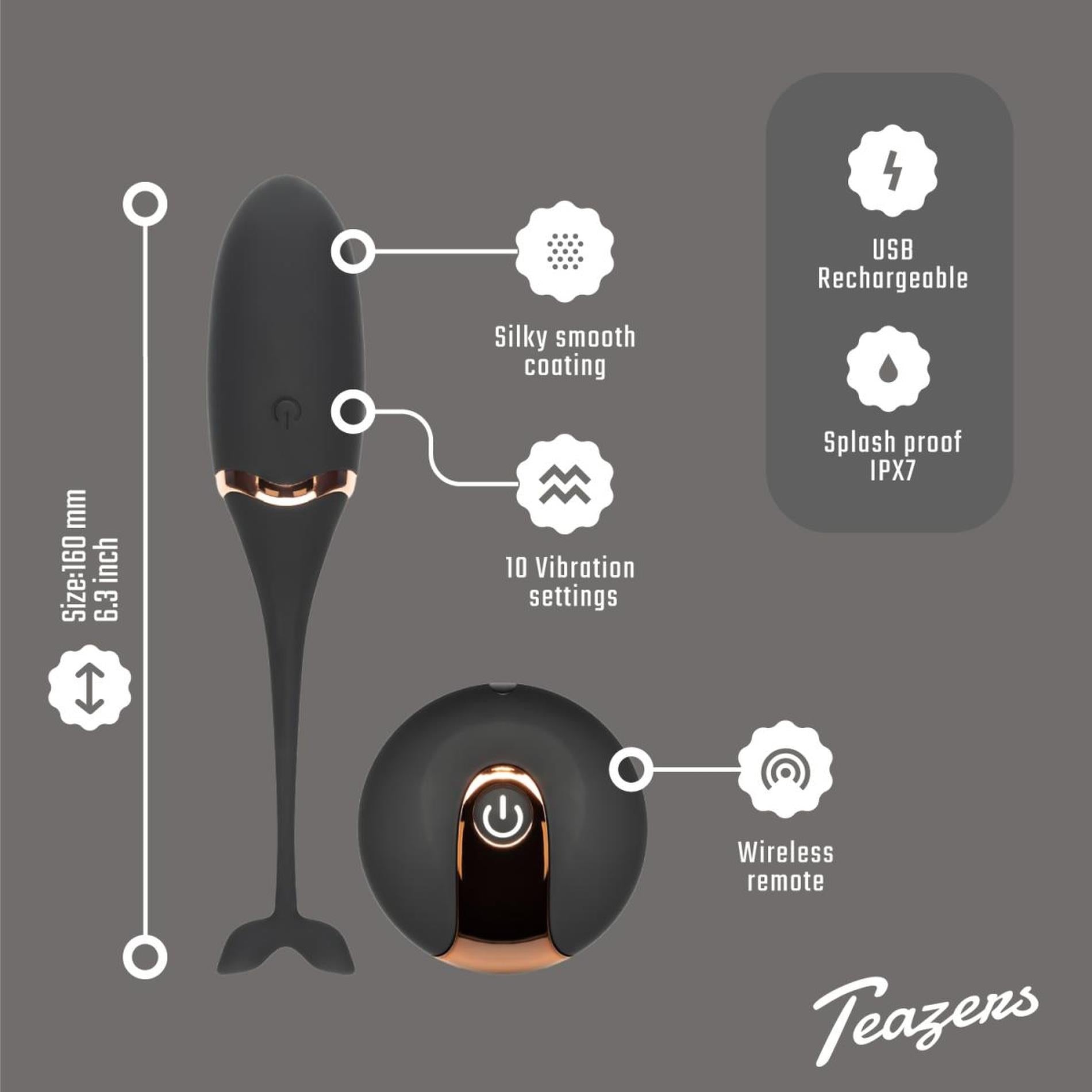 3-Luxurious Vibrating Egg w/ Remote Control - Black-3