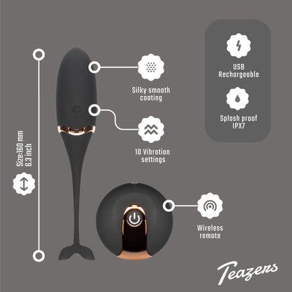 3-Luxurious Vibrating Egg w/ Remote Control - Black-3