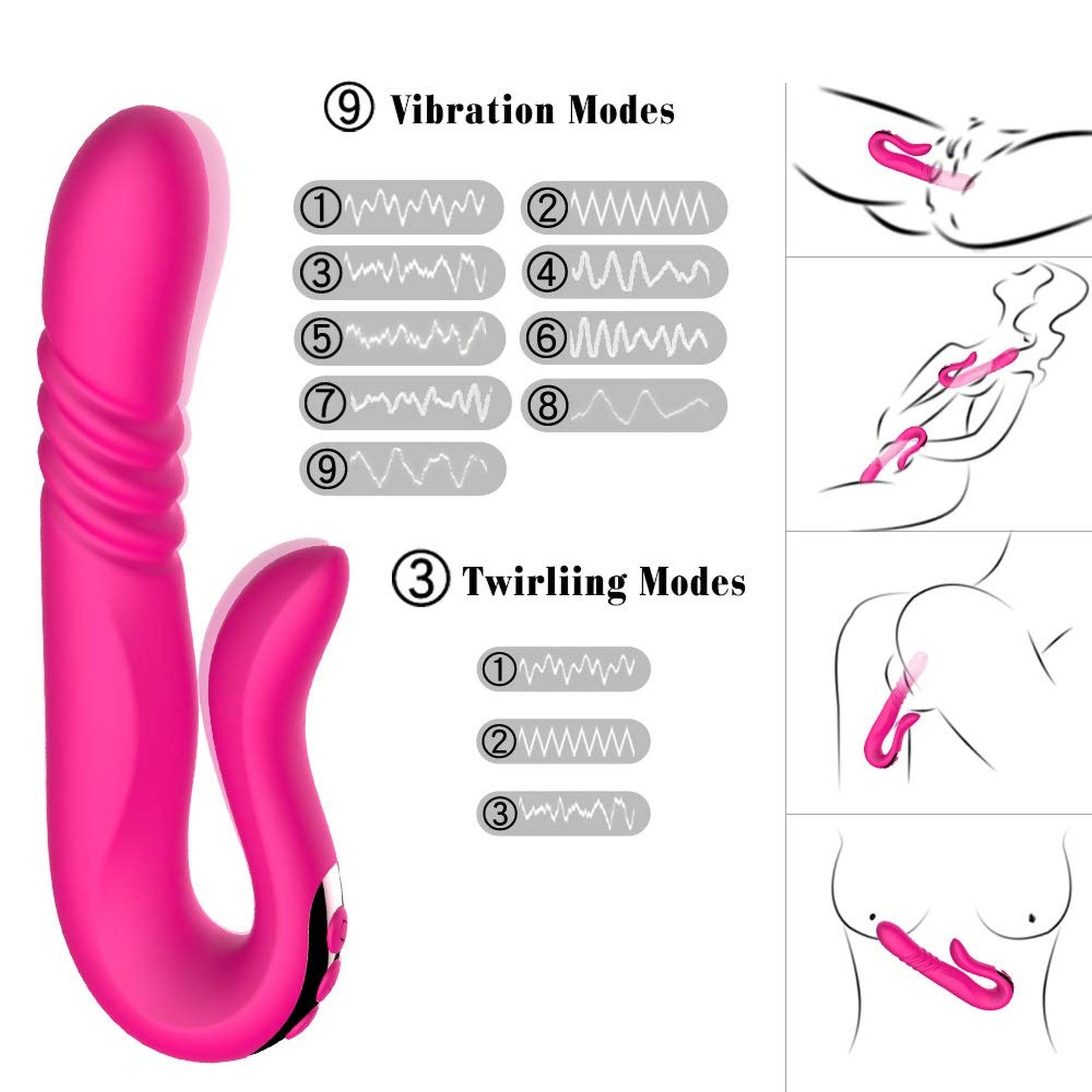 14-Wibrator Deluxe Twirling Vibrating Thruster RED-14