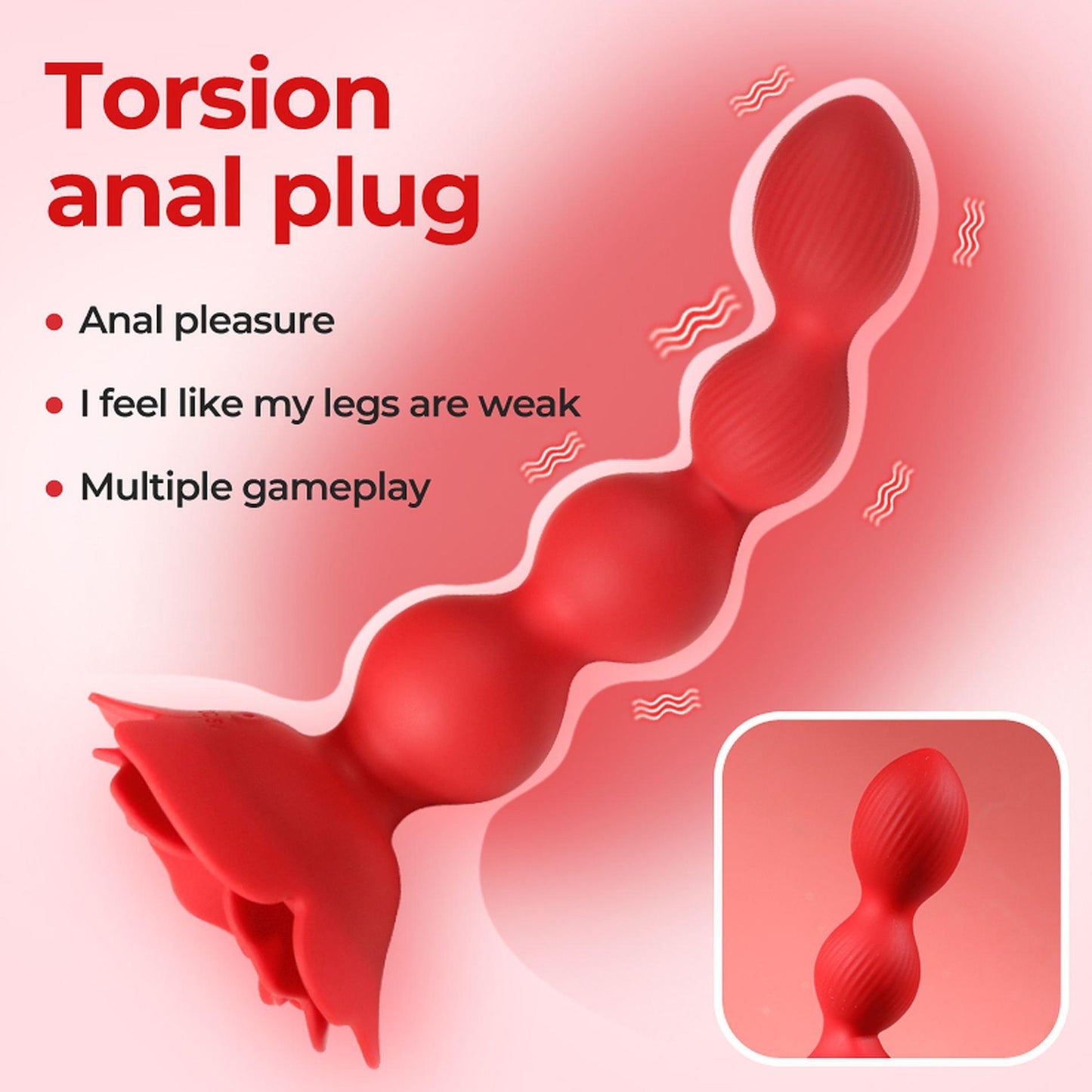 8-Rose rotating anal beads-8