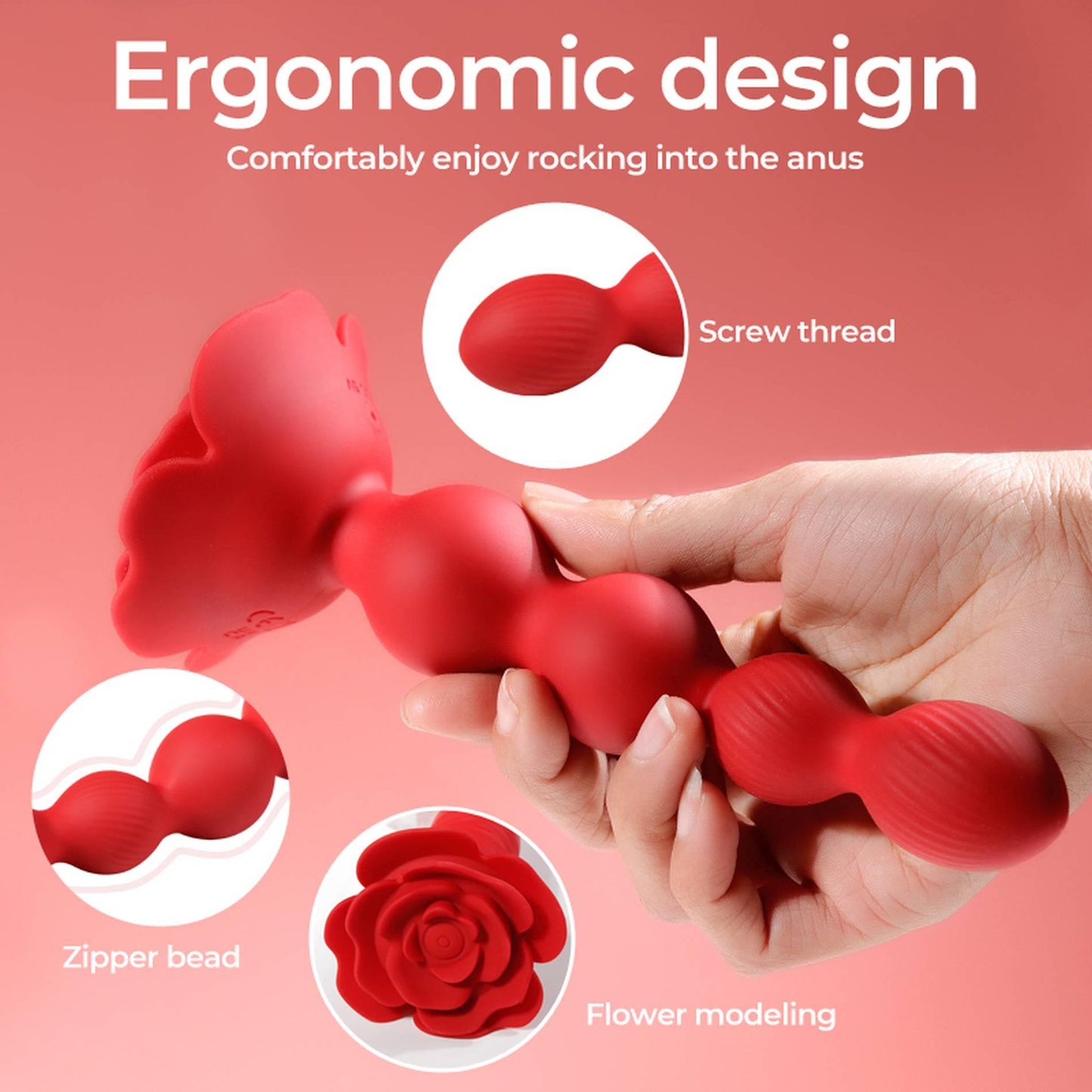 10-Rose rotating anal beads-10