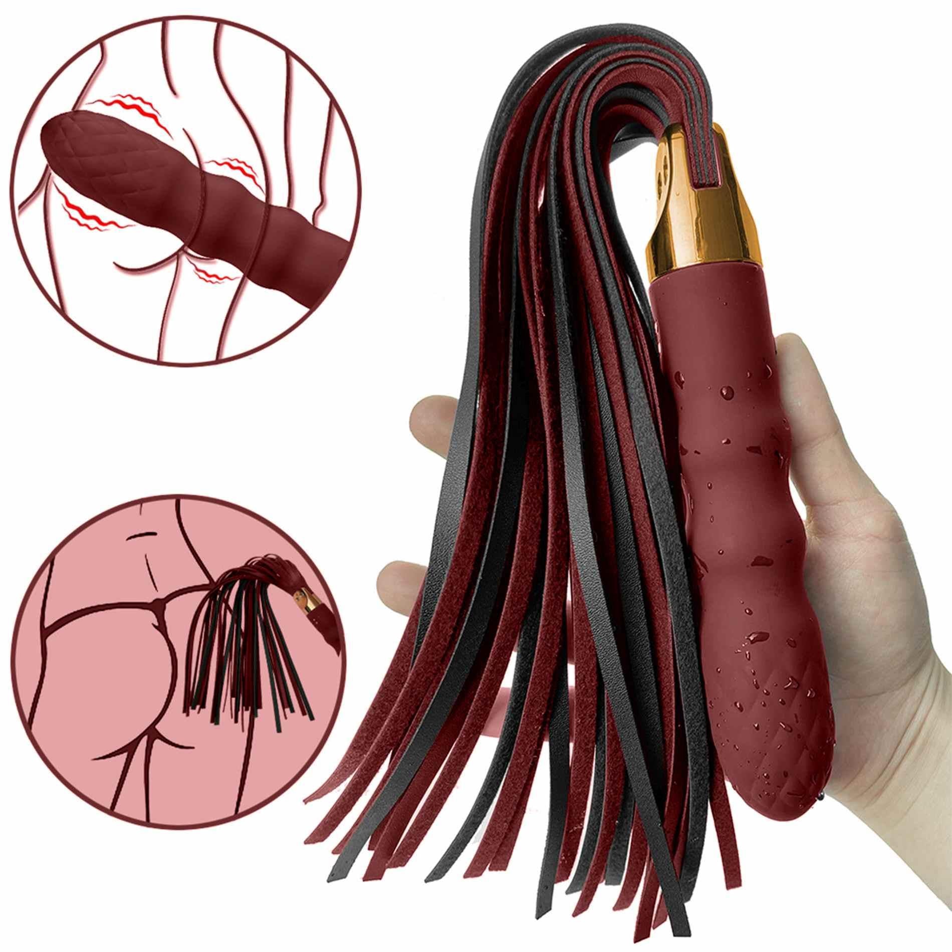 3-Pejcz bicz  z korkiem wibratorem analnym 2w1 stymulacja analna plug-3
