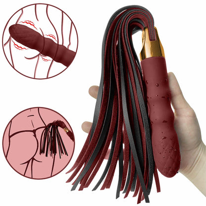 3-Pejcz bicz  z korkiem wibratorem analnym 2w1 stymulacja analna plug-3